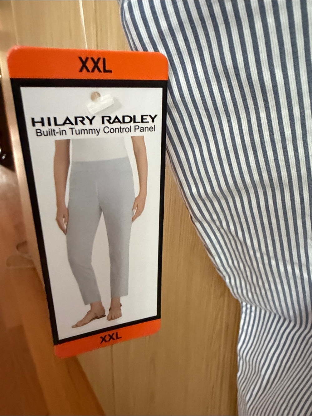 Women’s Pinstripe Wide-Leg Pants - Light Blue/White With Pockets